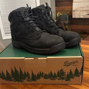 Danner Caliper Black Aluminum Toe 6” Waterproof Utility Work Boots Size 8.5